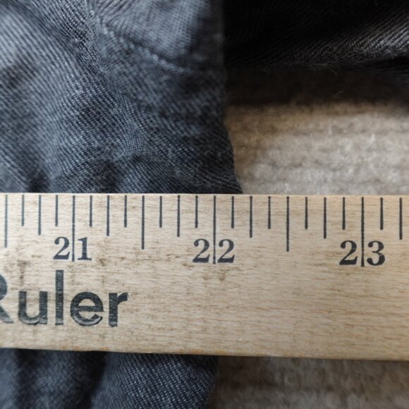 Brett Johnson Mens Shirt Large Gray Solid Flannel Stand Up Collar - Picture 7 of 7